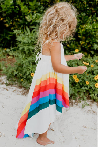 Vivid Rainbow Hi-Lo Dress