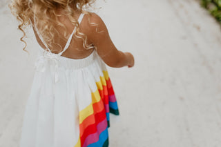 Vivid Rainbow Hi-Lo Dress