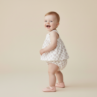 Organic Scalloped Top & Bloomers Set - Lavender