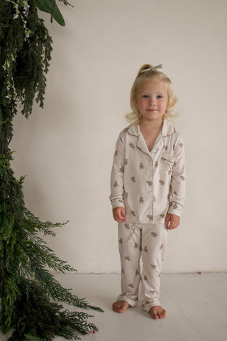 Girl's Bamboo Button Up Lounge Set | Gingersnap