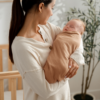 Muslin Swaddle Blankets, 42” x 42” in Sand, Cedar, Caramel, Pack of 3