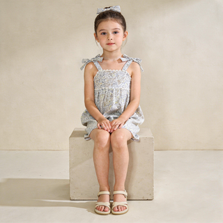 Organic Tie Up Top & Shorts Set - Tulle Floral
