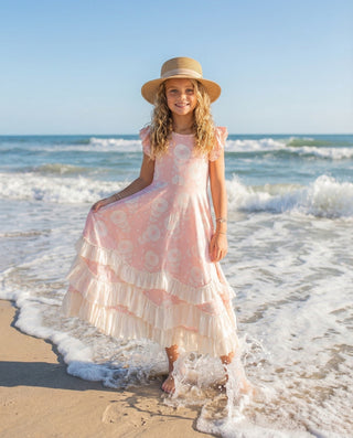 Bella Dusty Rose Ruffles Dress