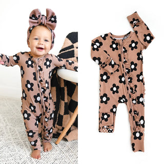 Coco Ruffle Zip Bamboo One Piece Flowers