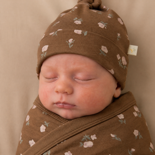 Organic Swaddle Blanket & Hat Set - Primrose