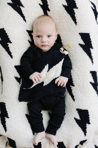 Lightning Bolt Plush Lovey | Black