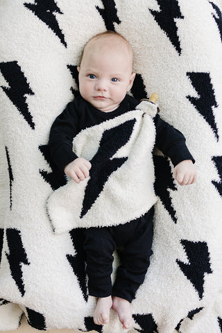 Lightning Bolt Plush Lovey | Black