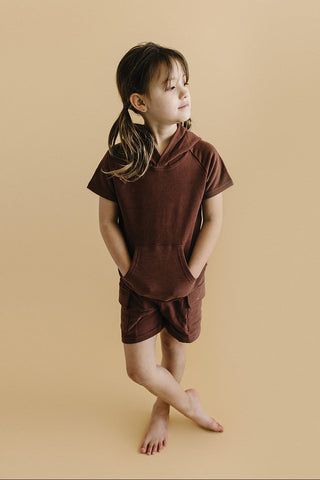 Terry Cargo Shorts Set | Chocolate