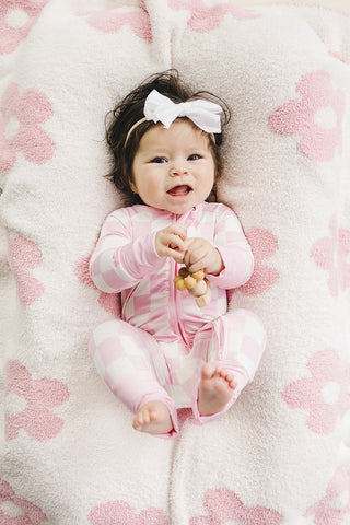 Daisy Fuzzy Blanket | Pink