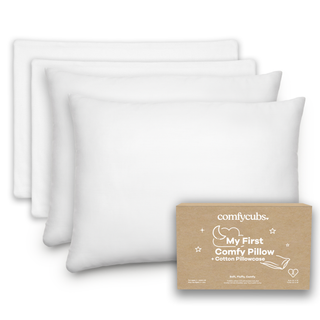 Toddler Pillows with Soft Cotton Pillow Case in White