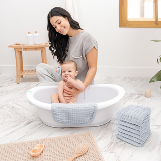 Muslin Washcloths by Comfy Cubs - Slate