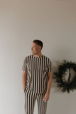 Men's Short Sleeve Pajamas | Midnight Stripe