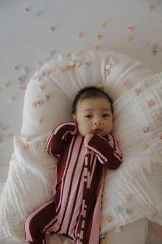 Bamboo Zip Pajamas | Sweetheart Stripes