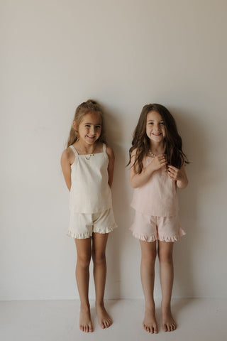Girl's Ruffle Short Set | Swan