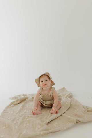 Sleeveless Muslin Romper & Hat | Silly Goose