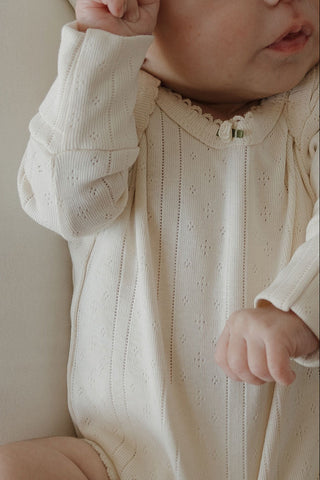 Long Sleeve Snapsuit | Swan
