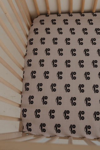 Muslin Crib Sheet | Monster Truck