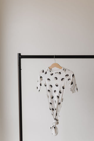 Bamboo Knotted Gown | Black & White Yin-Yang