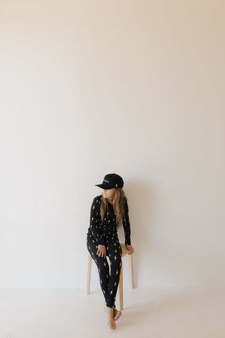 Bamboo Two Piece Pajamas | Midnight Lightning Bolt