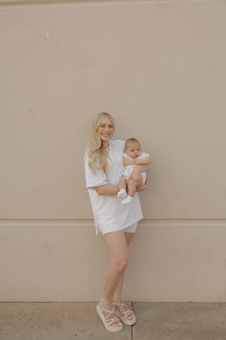 Short Sleeve Romper | Heather