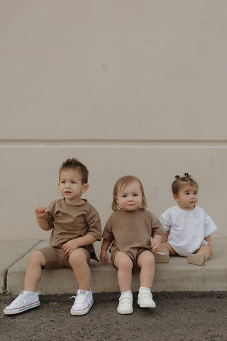 Short Sleeve Romper | Heather
