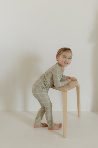 Bamboo Two Piece Pajamas | Linen Grid