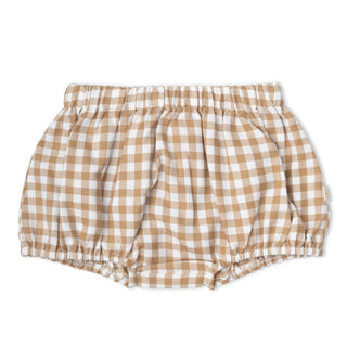 Organic Peter Pan Collar Dress - Oat Gingham