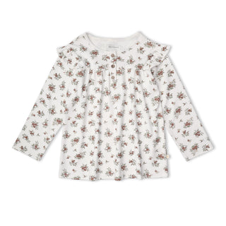 Organic Ruffle Sleeve Top Set of 2 - Winter Berry + Olive