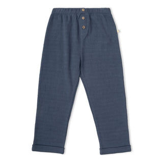 Organic Tee & Foldover Pants Set - Midnight Check