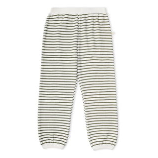 Organic Tee & Pant Slouch Set - Olive Stripes