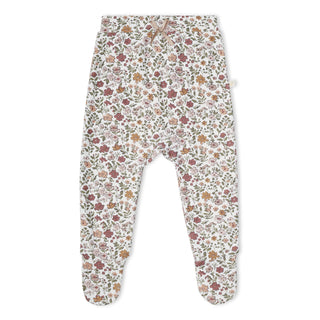 Organic Kimono Top & Footed Pants Set - Woodland Sprig