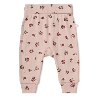 Organic Bodysuit & Foldover Pants Set - Rosebud