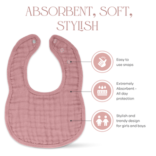 Muslin Bibs by Comfy Cubs - Mauve