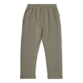 Organic Tee & Foldover Pants Set - Olive Stripes