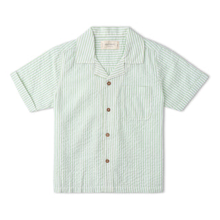 Organic Shirt & Shorts Set - Basil Stripes