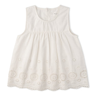 Organic Eyelet Top And Pant Set - Ivory Eyelet
