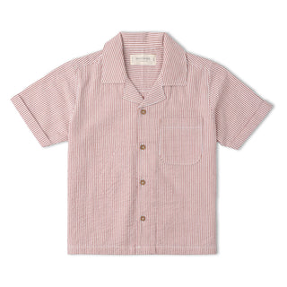 Organic Shirt & Shorts Set - Coral Stripes