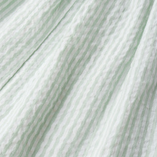 Organic Short Bubble Romper - Basil Stripes