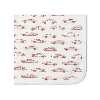 Organic Swaddle Blanket & Hat Set - Cars