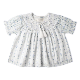 Organic Smocked Top & Shorts Set - Blue Vines