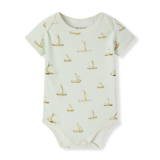 Sailboat Melody Organic Cotton Short Sleeve One Piece
