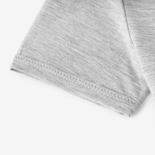 Grey Melange Luxe Solid Short Sleeve One Piece