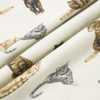 Cat Cotton Stretch Short Sleeve One Piece