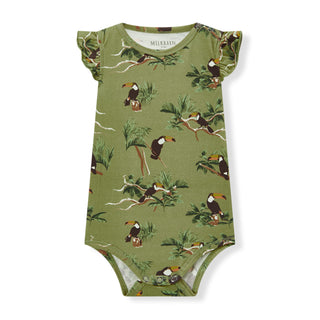 Toucan Cotton Stretch Ruffle One Piece