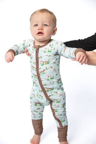 Delta Bird Hunting Dogs Convertible Zip PJs