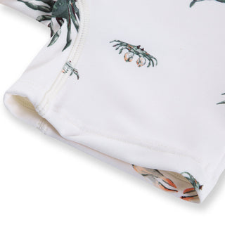 Coastal Crab Zipper Short Sleeve Shortall Swimsuit