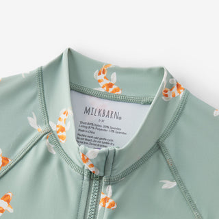 Swimming Koi Zipper Shortall Swimsuit