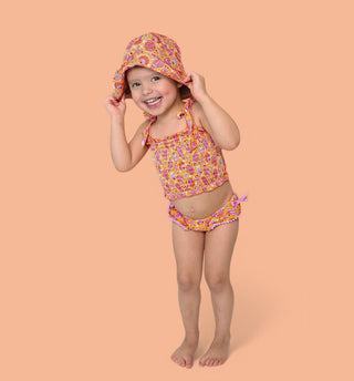 SHELLO SUMMER DREAM SMOCKED TANKINI TWO PIECE SWIM SUIT