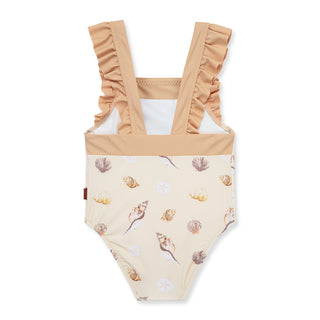 Seashells Ruffle Square Neck Swimsuit