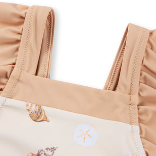 Seashells Ruffle Square Neck Swimsuit